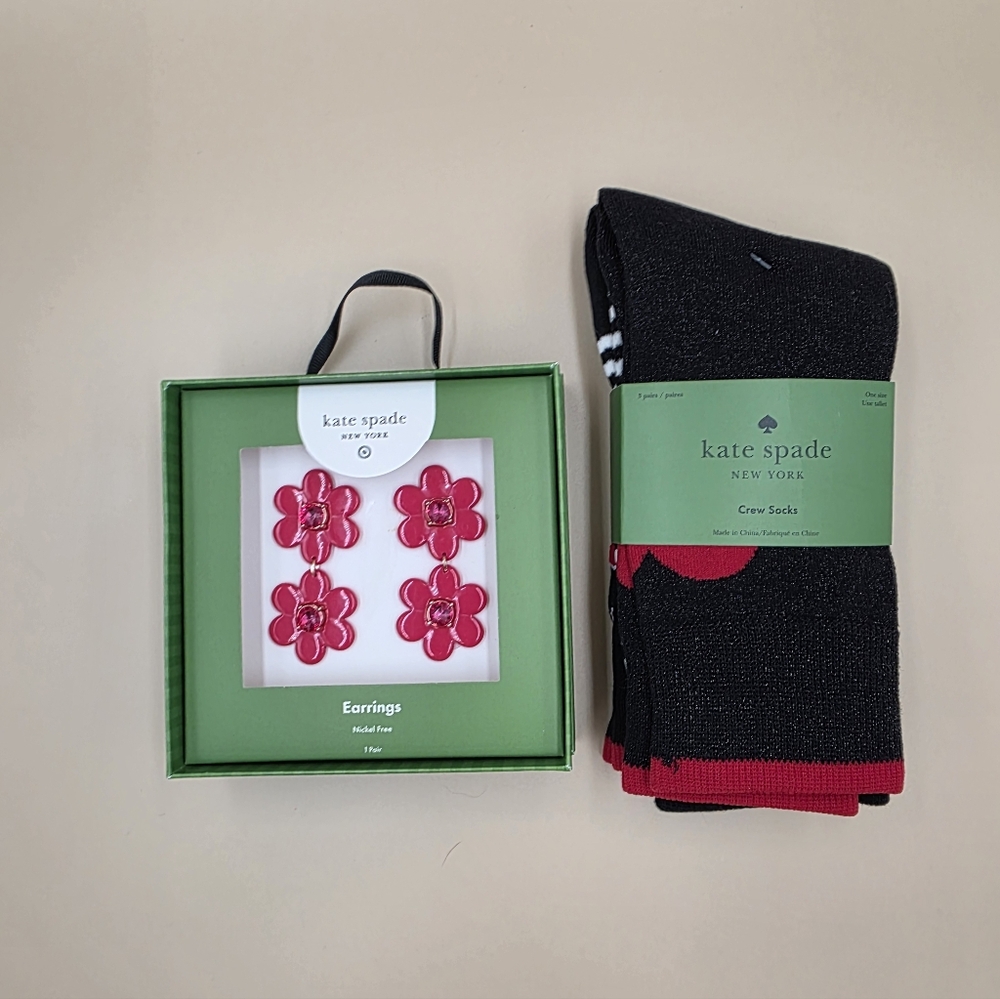 kate spade New York Pink Flower Drop Earrings - Hot Pink